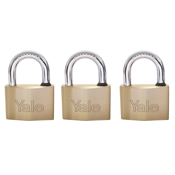 Candado Bronce YALE  X 3 uni 40 MM
