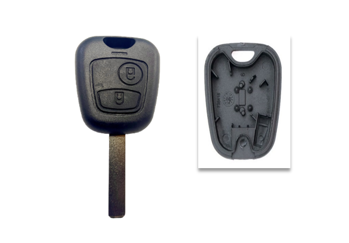 Carcasa JMA compatible con Citroen ® - 2 botones - Pila en circuito