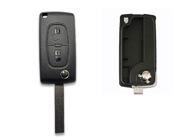 Carcasa  compatible con Citroen  ® - 2 botones - Pila en carcasa