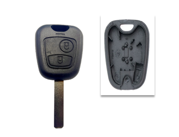 Carcasa JMA compatible con Citroen ® - 2 botones - Pila en circuito, Espada con ranura lateral .