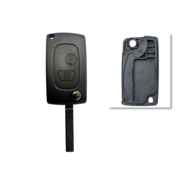 Carcasa JMA compatible con Peugeot ® - 2 botones - Pila en circuito
