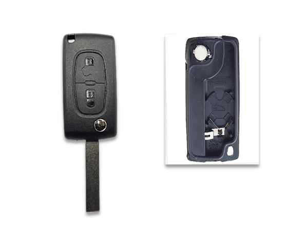 Carcasa compatible con Citroen ® - 2 botones - Pila en carcasa