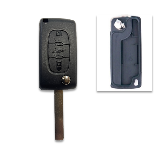 Carcasa compatible con Citroen ® - 3 botones (Maletero) - Pila en circuito