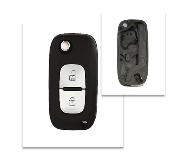 Carcasa JMA compatible con Renault ® - 2 botones - Pila en carcasa