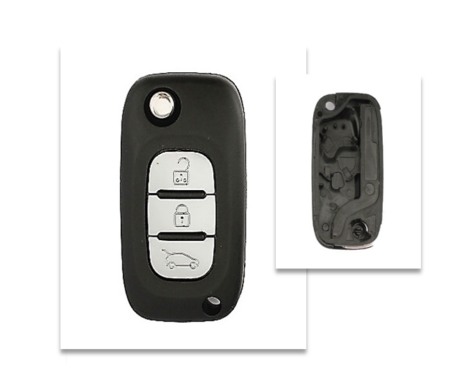 Carcasa JMA  compatible con Renault ® - 3 botones (Maletero) - Pila en carcasa