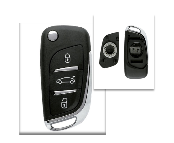 Carcasa JMA compatible con Citroen ® - 3 botones (Maletero) - Pila en circuito