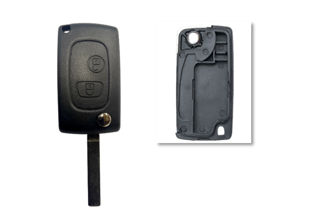 Carcasa JMA  compatible con Citroen ® - 2 botones - Pila en circuito