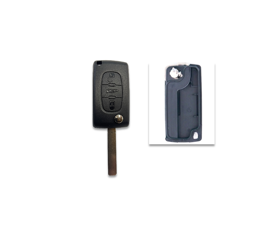 Carcasa JMA compatible con Citroen ® - 3 botones (luz) - Pila
