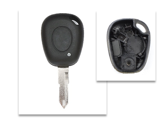 Carcasa compatible con Renault ® - 1 botón - Pila en carcasa 