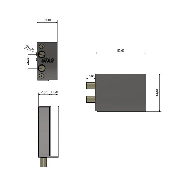 Cerrojo STAR para puerta de vidrio 920S - Imagen 2